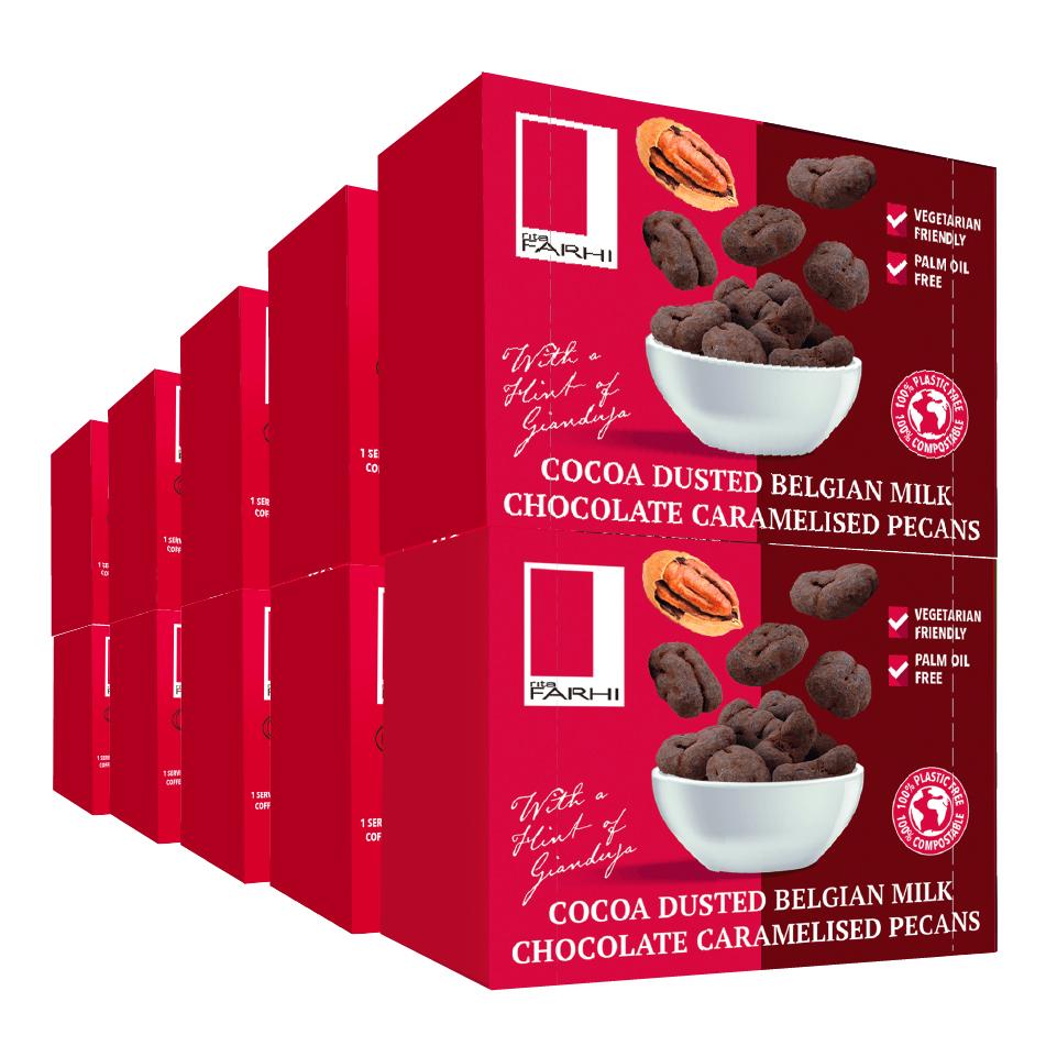 Cocoa Dusted Milk Chocolate Caramelised Pecans with a Hint of Gianduja (Pack of 10 x 55g)-2