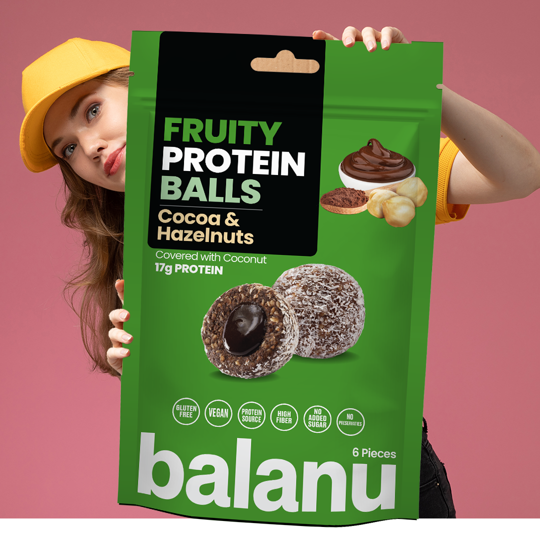 Balanu Fruity Protein Balls Cocoa & Hazelnuts 110 g x6-2