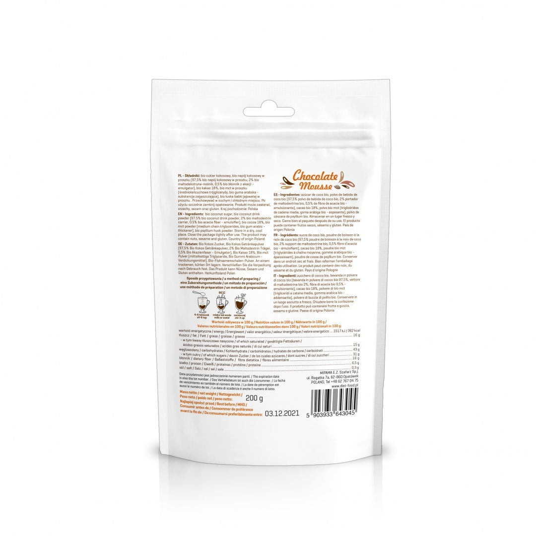 Diet-Food Bio Chocolate Mousse - Powder 200g-1